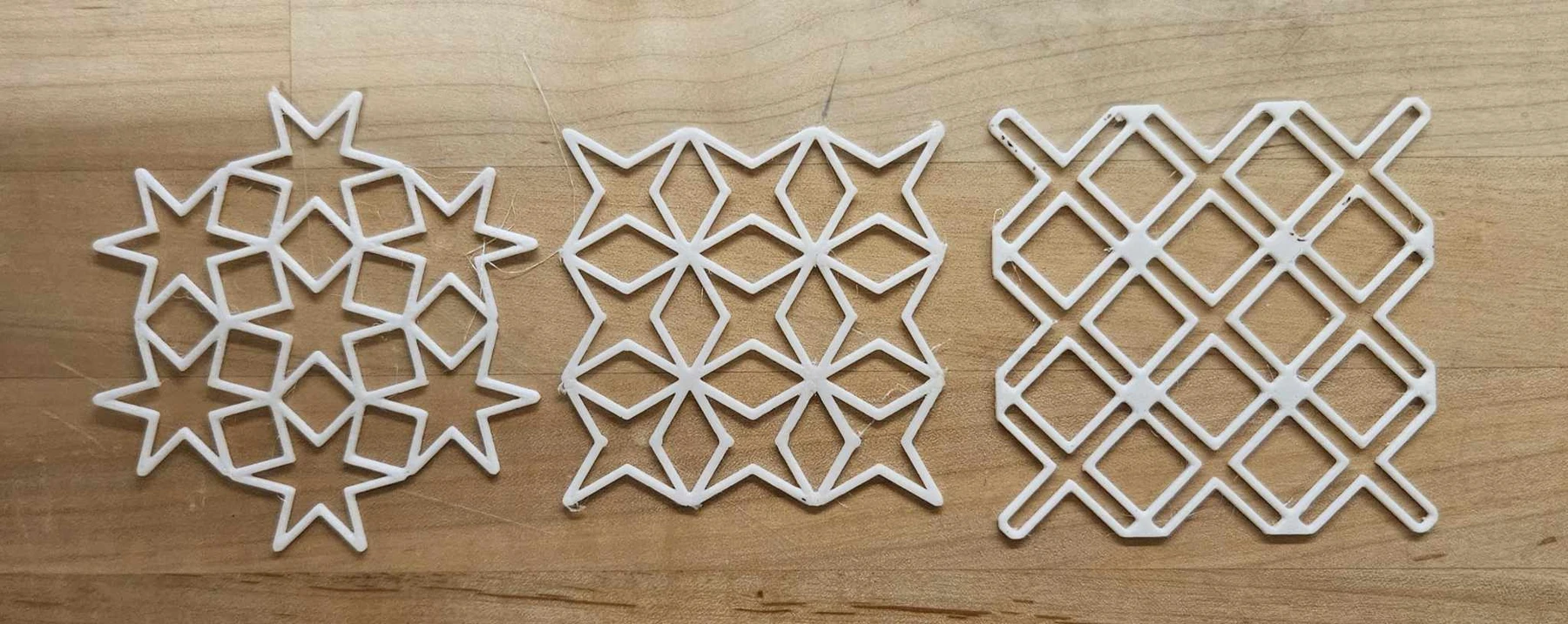 Three printed surface patterns from early PhD research